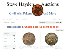 Tablet Screenshot of civilwartokens.com